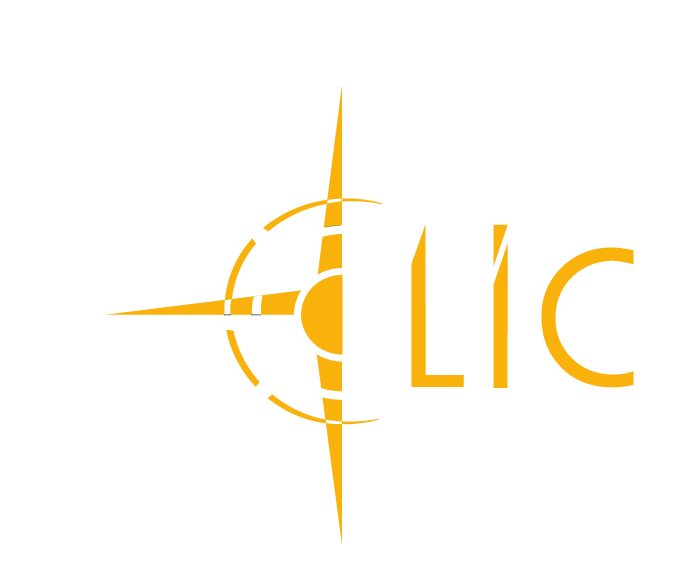 navy clic company logo with the half compass rose in transparency on a solid dark background