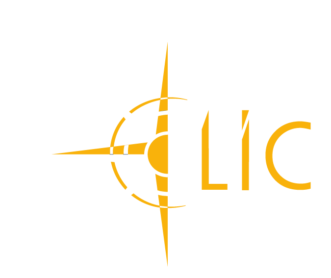 logo de la société navy clic avec la demi rose des vents en transparence sur fond aplat foncé